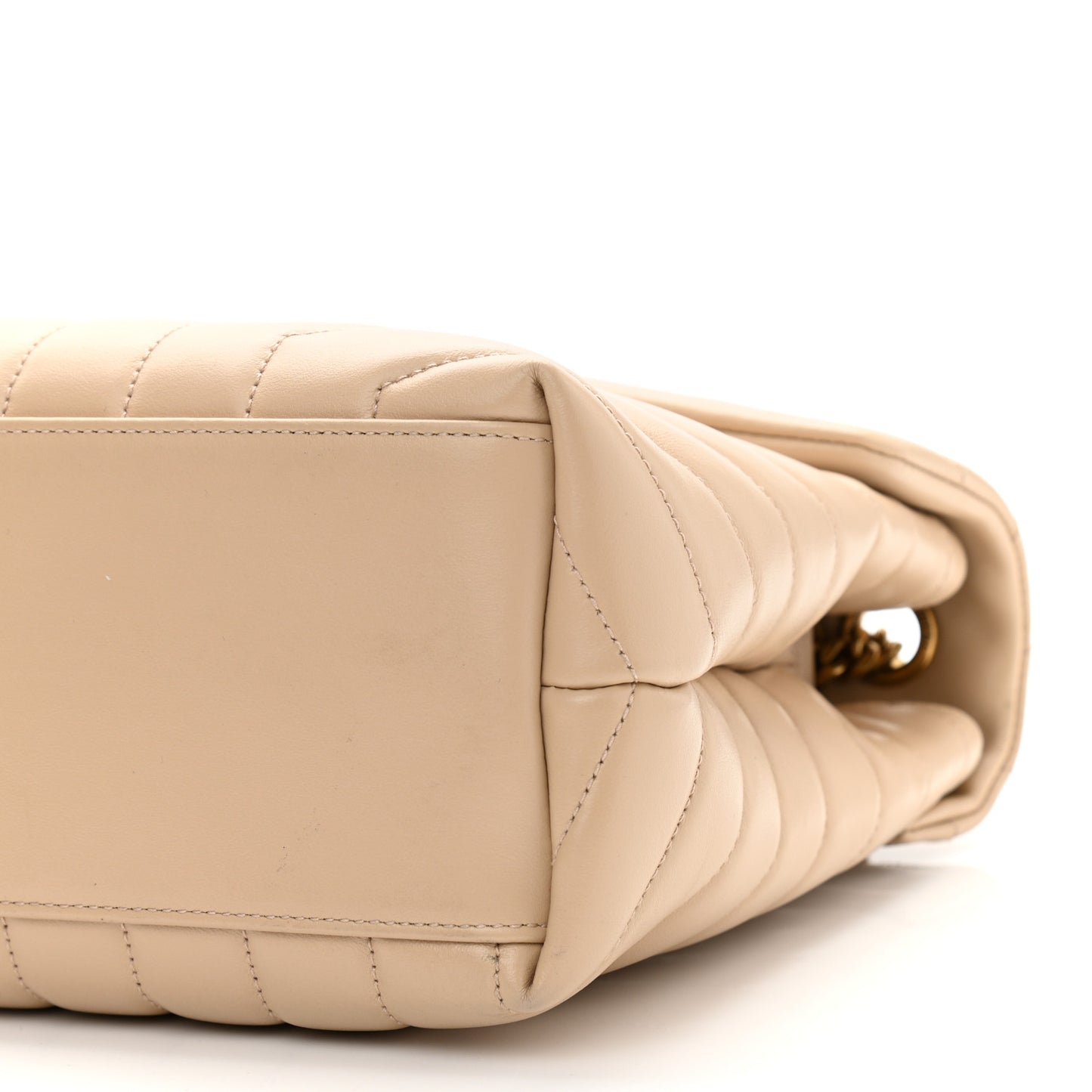 Calfskin Y Quilted Monogram Medium Loulou Chain Satchel Dark Beige