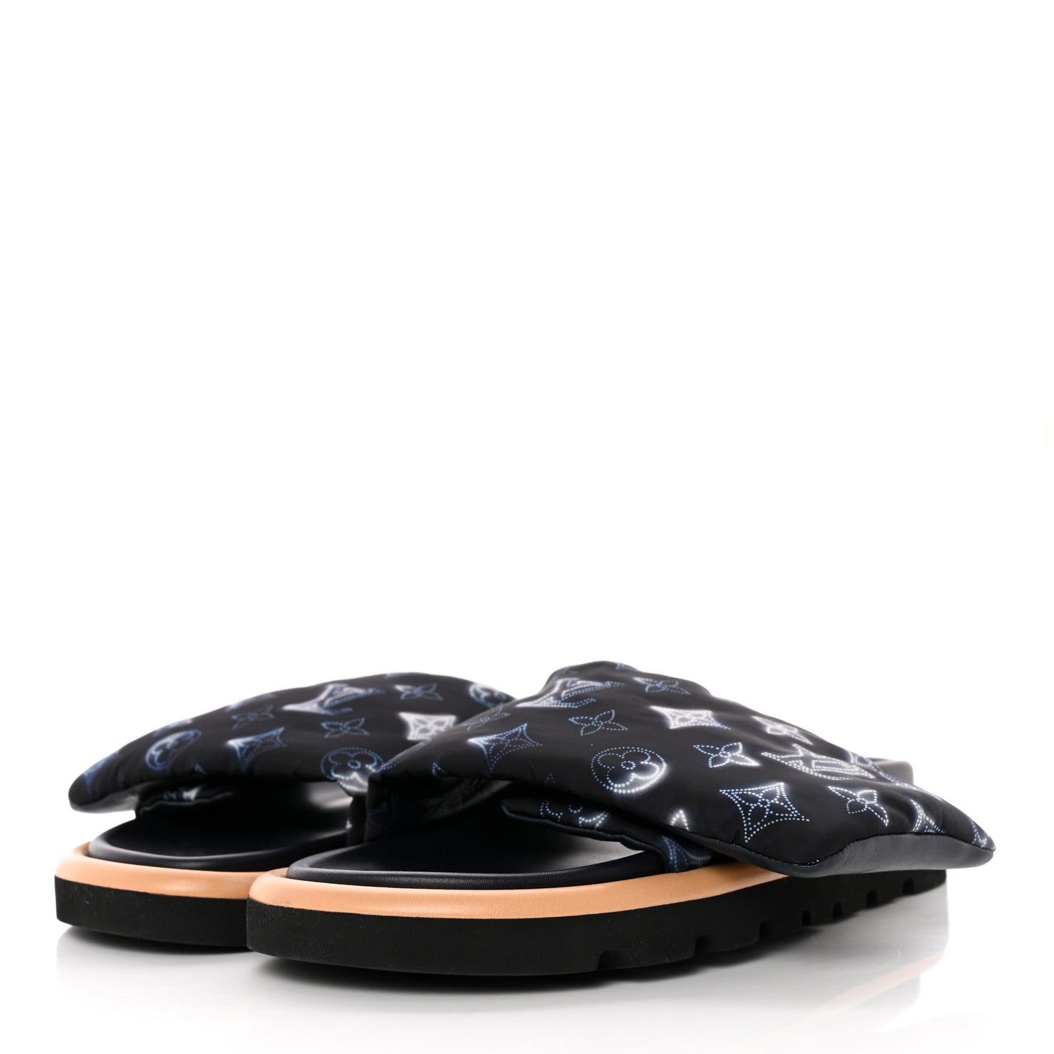 Louis Vuitton Nylon Monogram Womens Pool Pillow Comfort Mules 40 Navy Blue 3 of 10