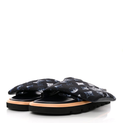 Louis Vuitton Nylon Monogram Womens Pool Pillow Comfort Mules 40 Navy Blue 3 of 10