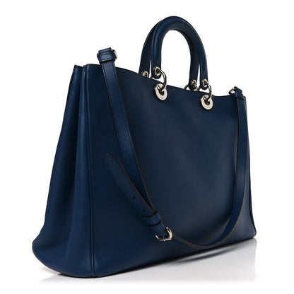 Christian Dior Smooth Calfskin Large Diorissimo Tote Blue 2 of 9