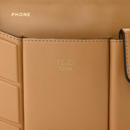 Fendi Vitello Grace Matte 3 Pocket Belt Pouch Miele Scuro 5 of 9