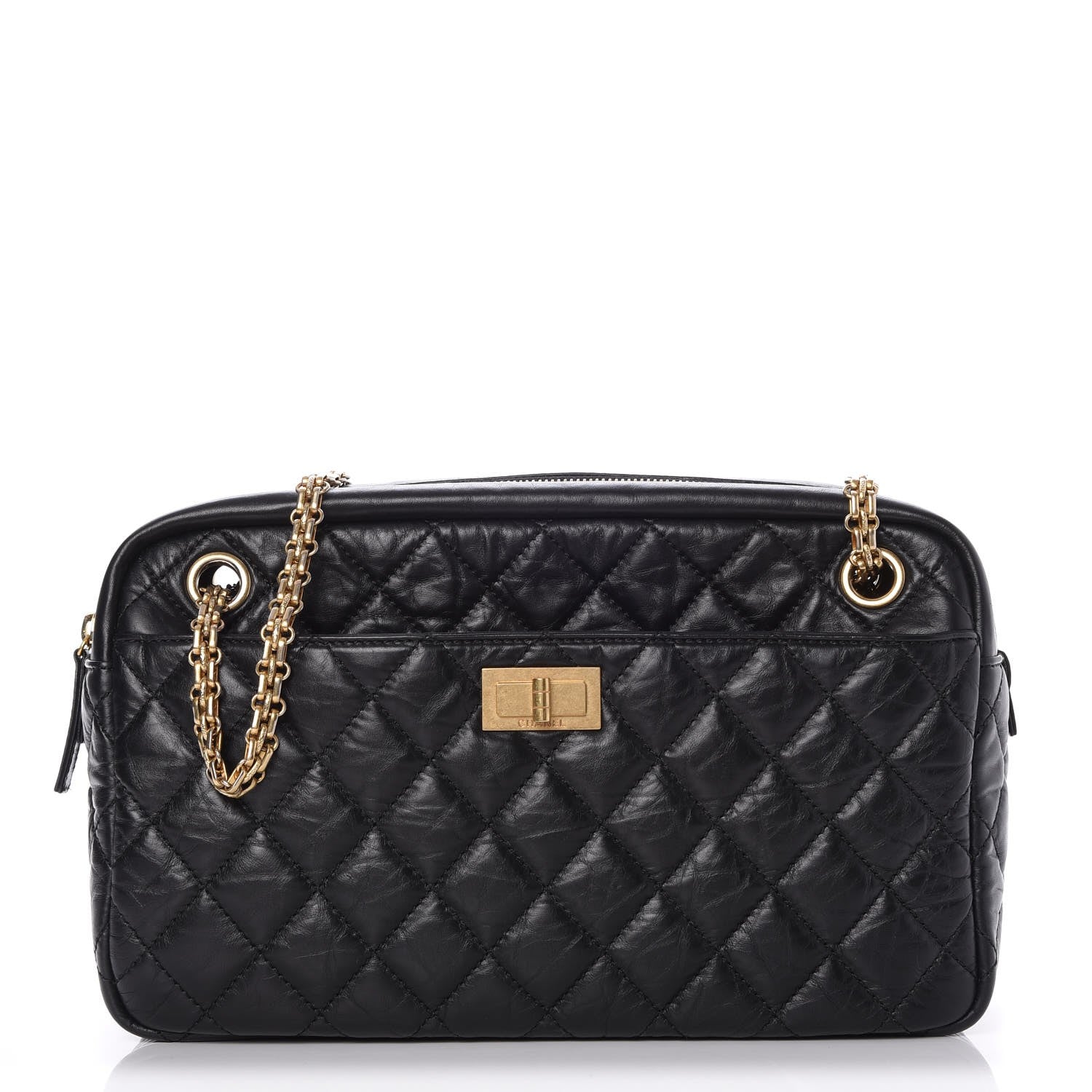 Chanel Aged Calfskin Quilted Medium Reissue Camera Case Black 1 of 9