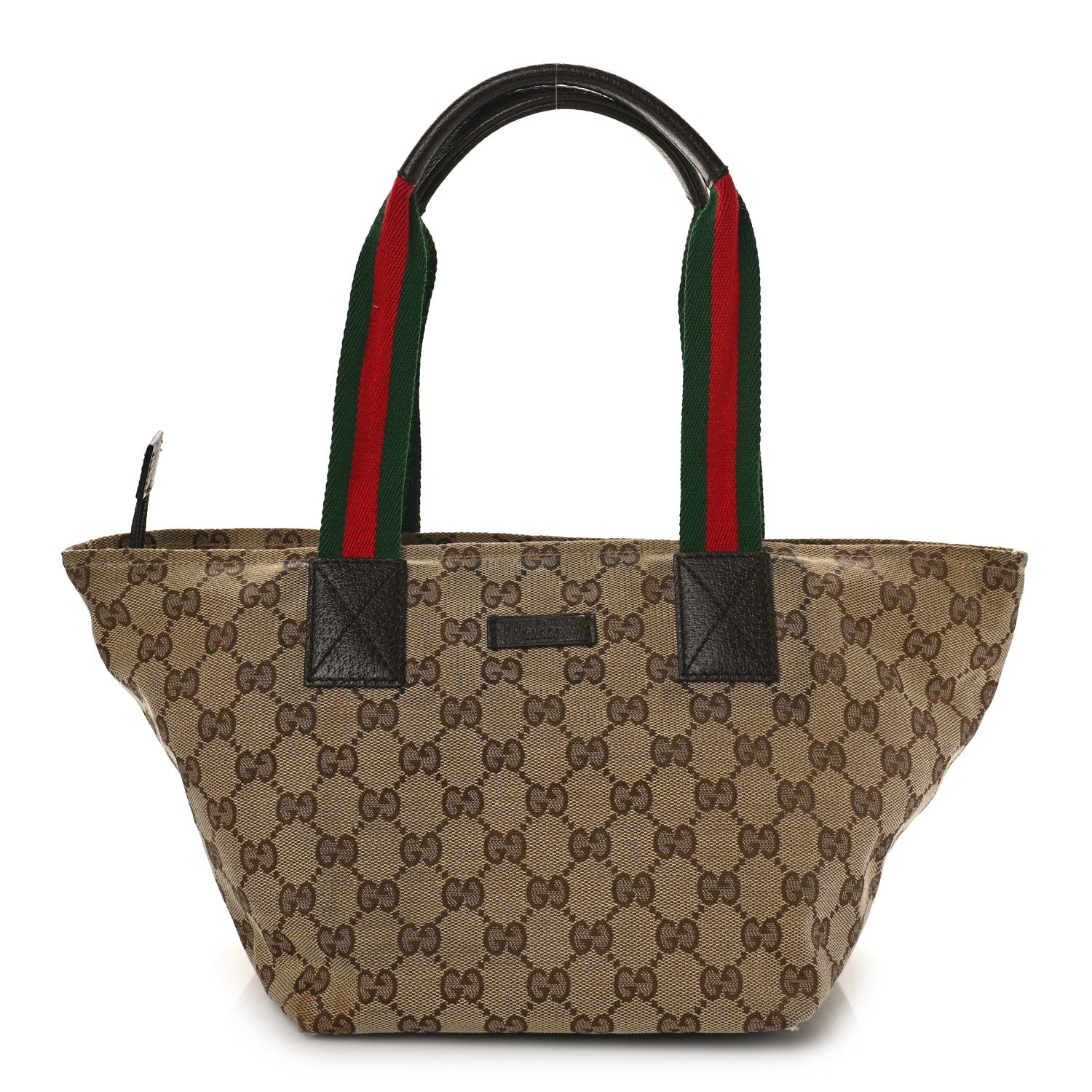 Gucci GG Monogram Small Web Handle Bucket Tote Dark Brown 1 of 10