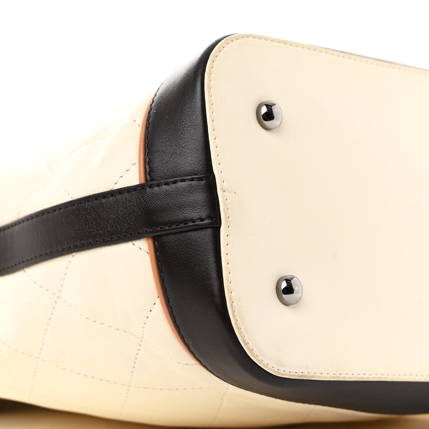 Lambskin Quilted Country Club Tote White Black