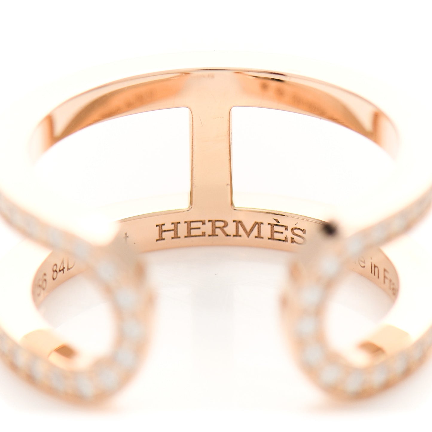 18K Rose Gold Diamond MM Ever Chaine D'Ancre Ring 51 5.75
