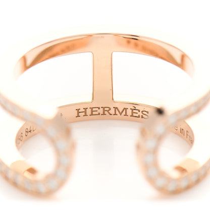 Hermes 18K Rose Gold Diamond MM Ever Chaine D'Ancre Ring 51 5.75 4 of 7