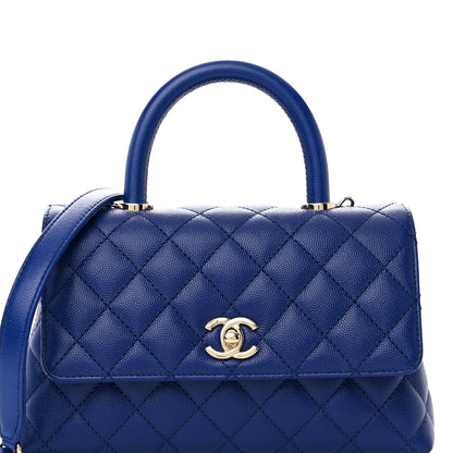 Chanel Caviar Quilted Mini Coco Handle Flap Blue 8 of 10