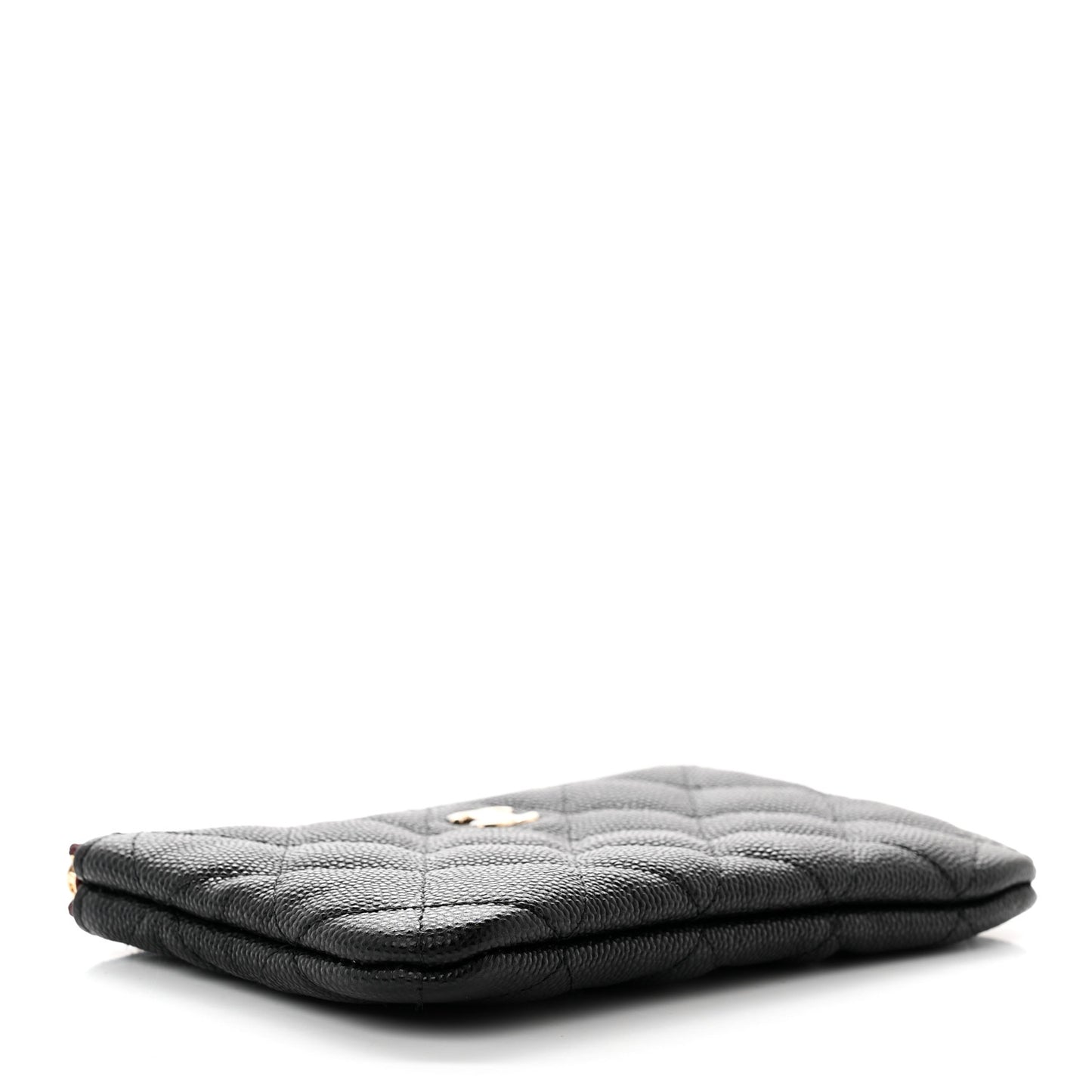 Caviar Quilted Small Cosmetic Case Black