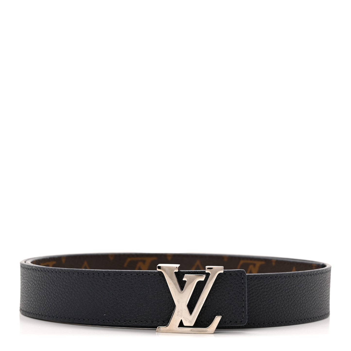 Calfskin Monogram 30mm LV Initiales Reversible Belt 80 32 Marine