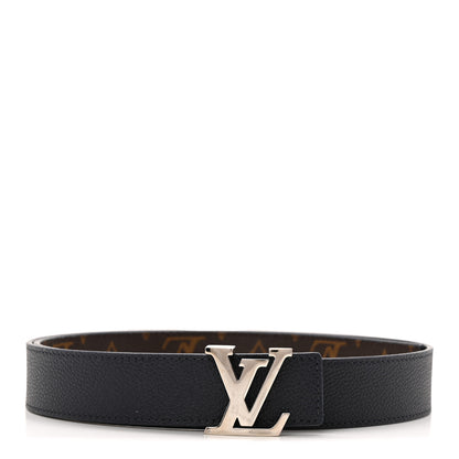 Louis Vuitton Calfskin Monogram 30mm LV Initiales Reversible Belt 80 32 Marine 2 of 7