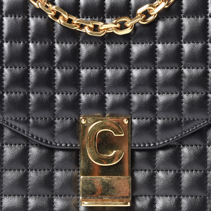 Celine Calfskin Quilted Medium C Bag Black 10 of 10