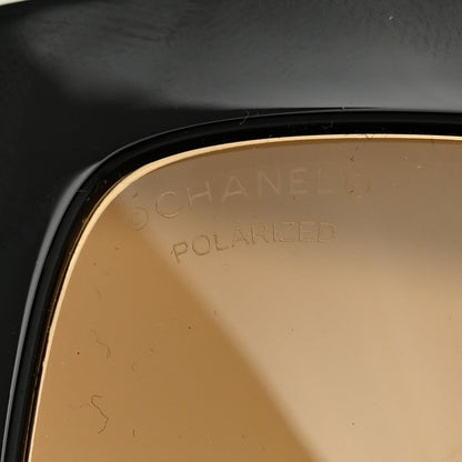 Chanel Acetate Square Sunglasses 6059 Black White 7 of 8