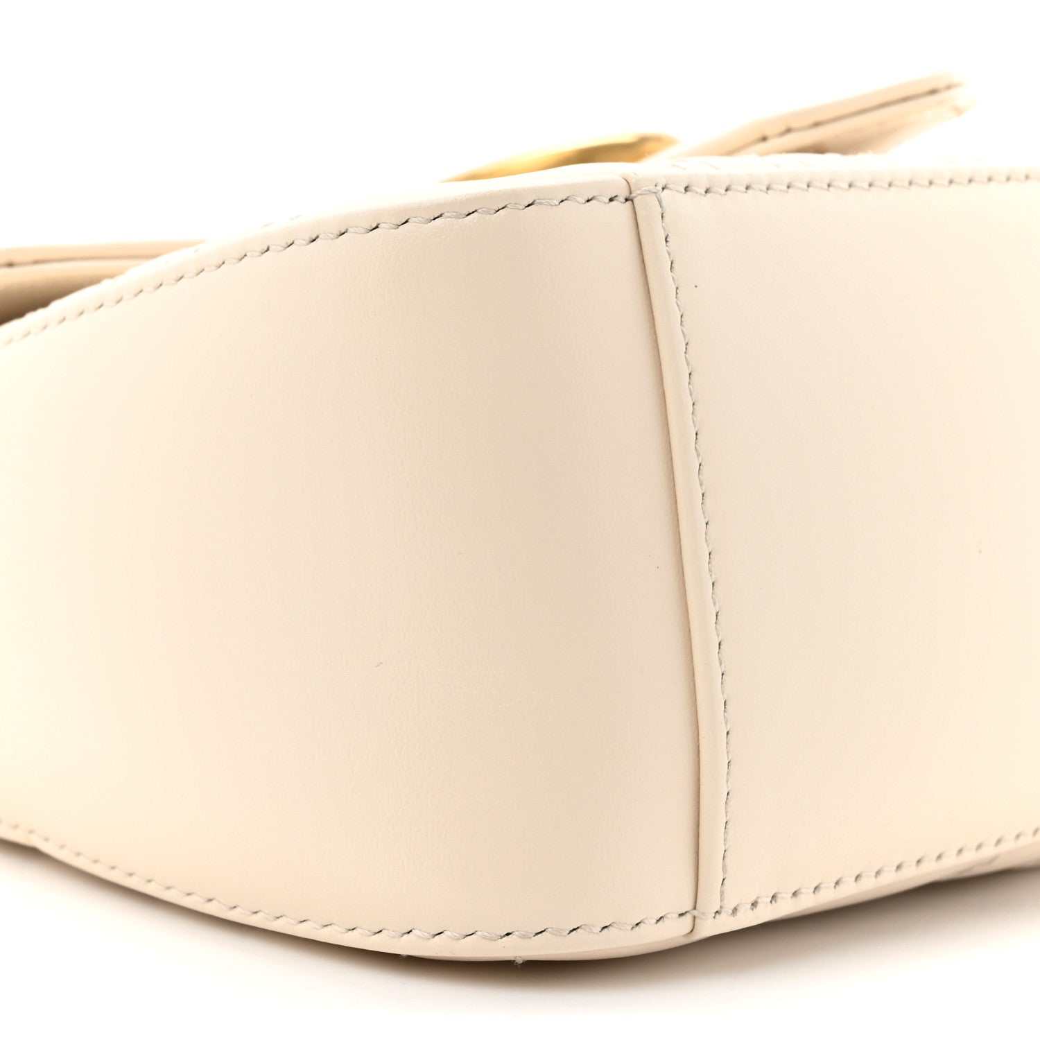 Gucci Calfskin Matelasse Mini GG Marmont Top Handle Shoulder Bag White 10 of 12