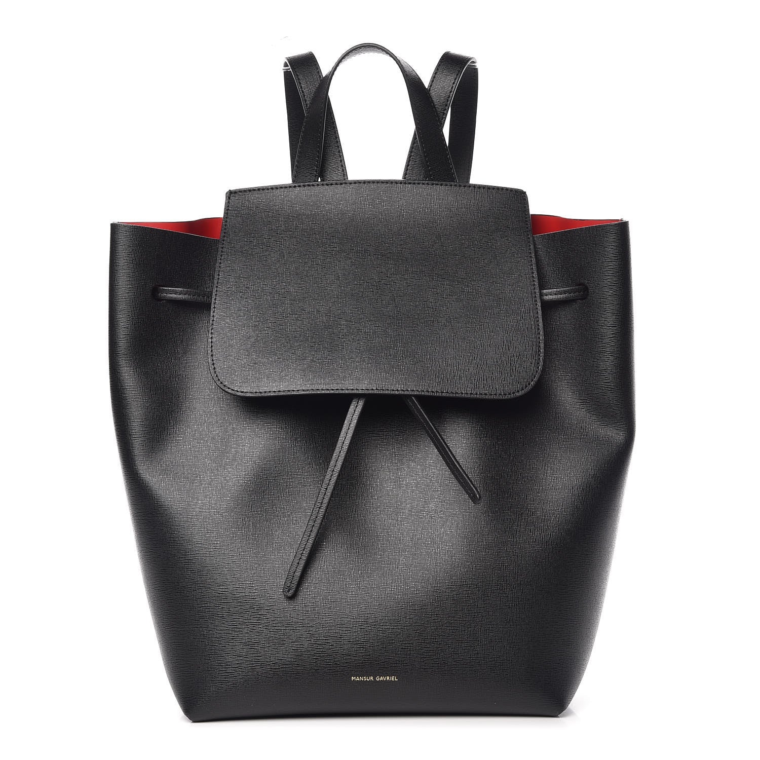 Mansur Gavriel Saffiano Backpack Black Flamma 1 of 14