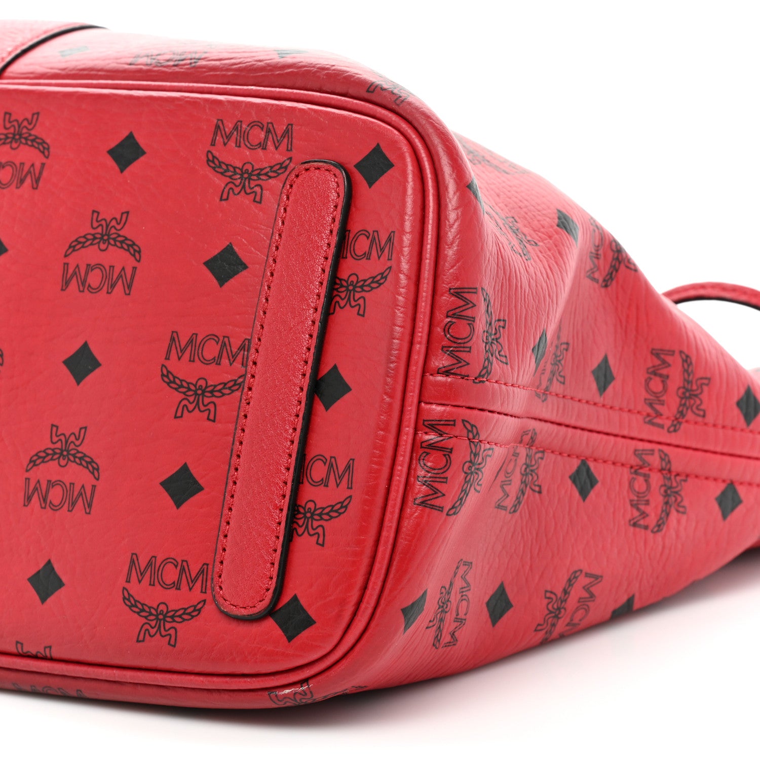 MCM Visetos Medium Liz Reversible Shopper Tote Ruby Red 12 of 31