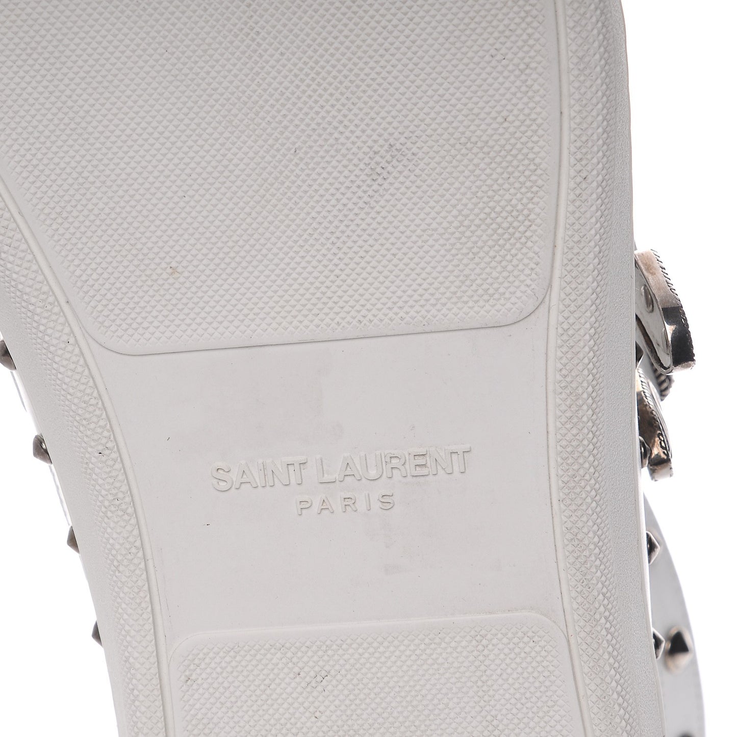 Calfskin Wolly Spike SL/08H High Top Sneakers 47.5 White