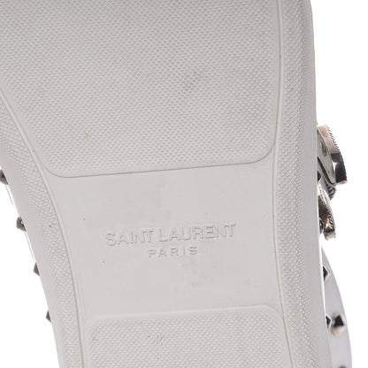 Saint Laurent Calfskin Wolly Spike SL/08H High Top Sneakers 47.5 White 2 of 15