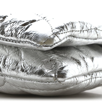 Mulberry Metallic Crinkled Nappa Pillow Quilted Tiny Softie Bag Silver 9 of 9