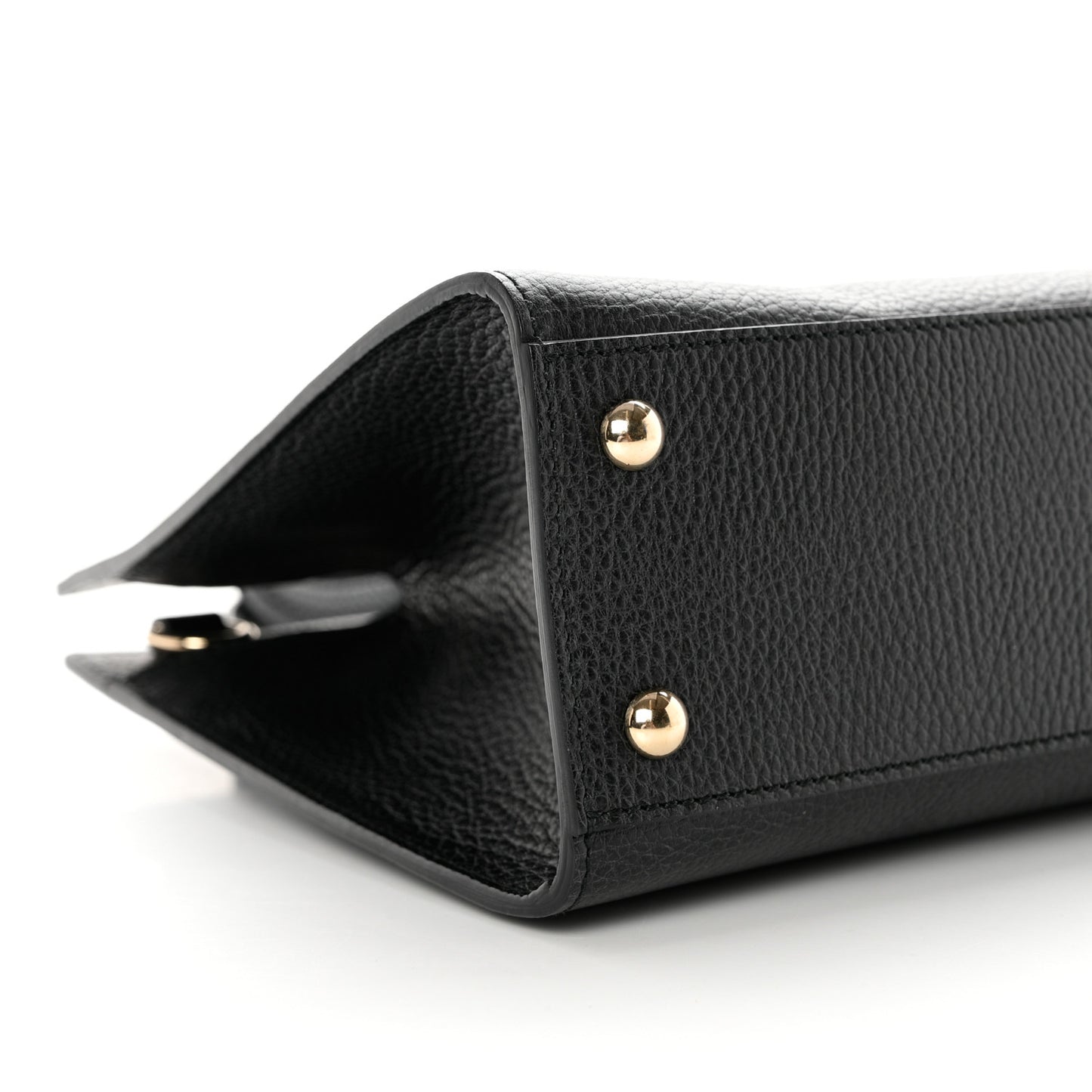 Pebbled Calfskin Medium Soho Top Handle Satchel Black