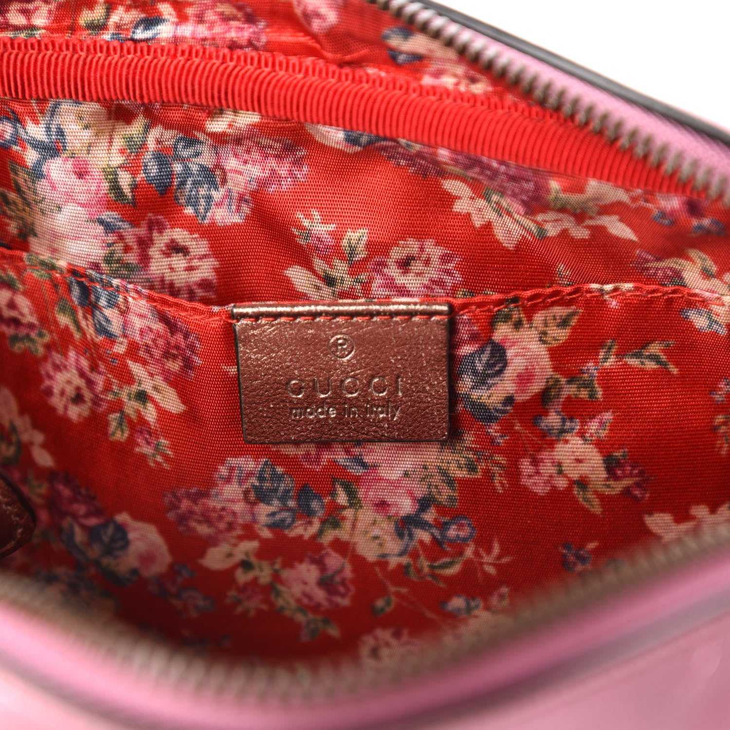 Gucci Laminated Nappa Trapuntata Small Zumi Shoulder Bag Rosa Lago Rame 8 of 10