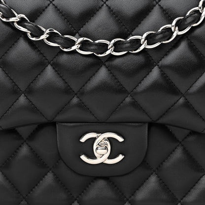 Chanel Lambskin Quilted Jumbo Double Flap Black 8 of 11