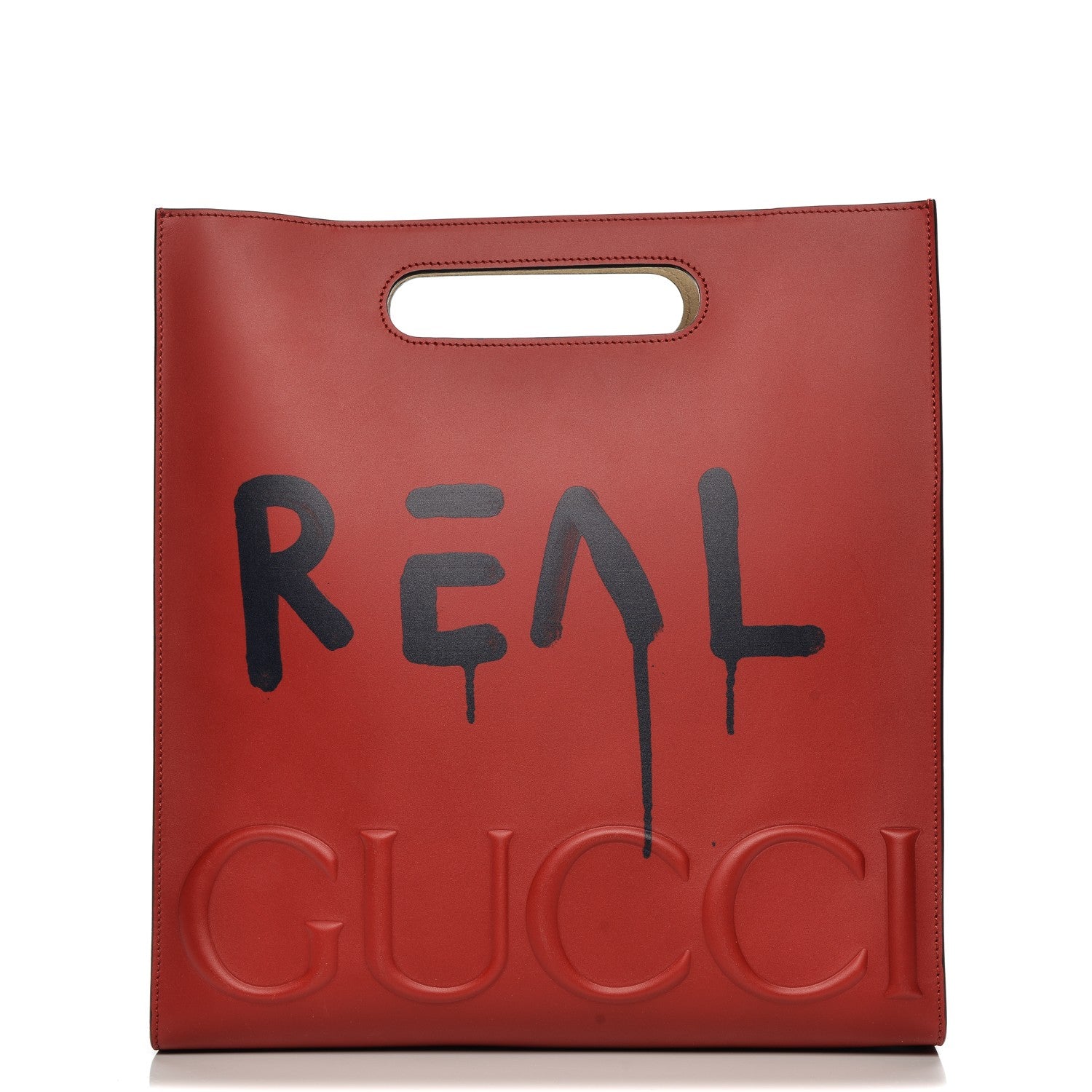Gucci Calfskin GucciGhost Real Medium XL Tote Hibiscus Red 1 of 6