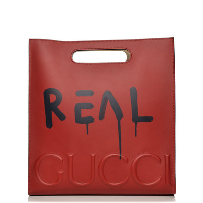 Gucci Calfskin GucciGhost Real Medium XL Tote Hibiscus Red 1 of 6