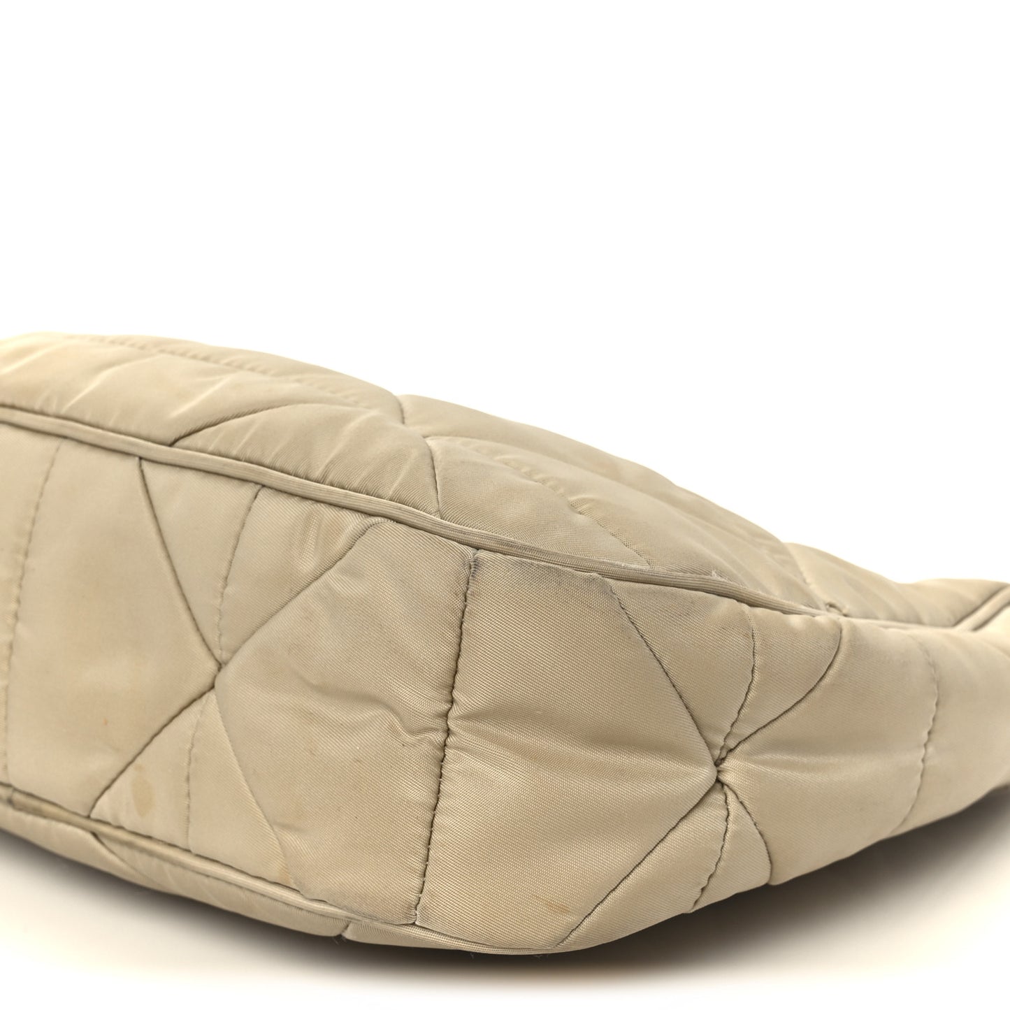 Re-Nylon Triangle Quilted Padded Patchwork System Shoulder Bag Deserto
