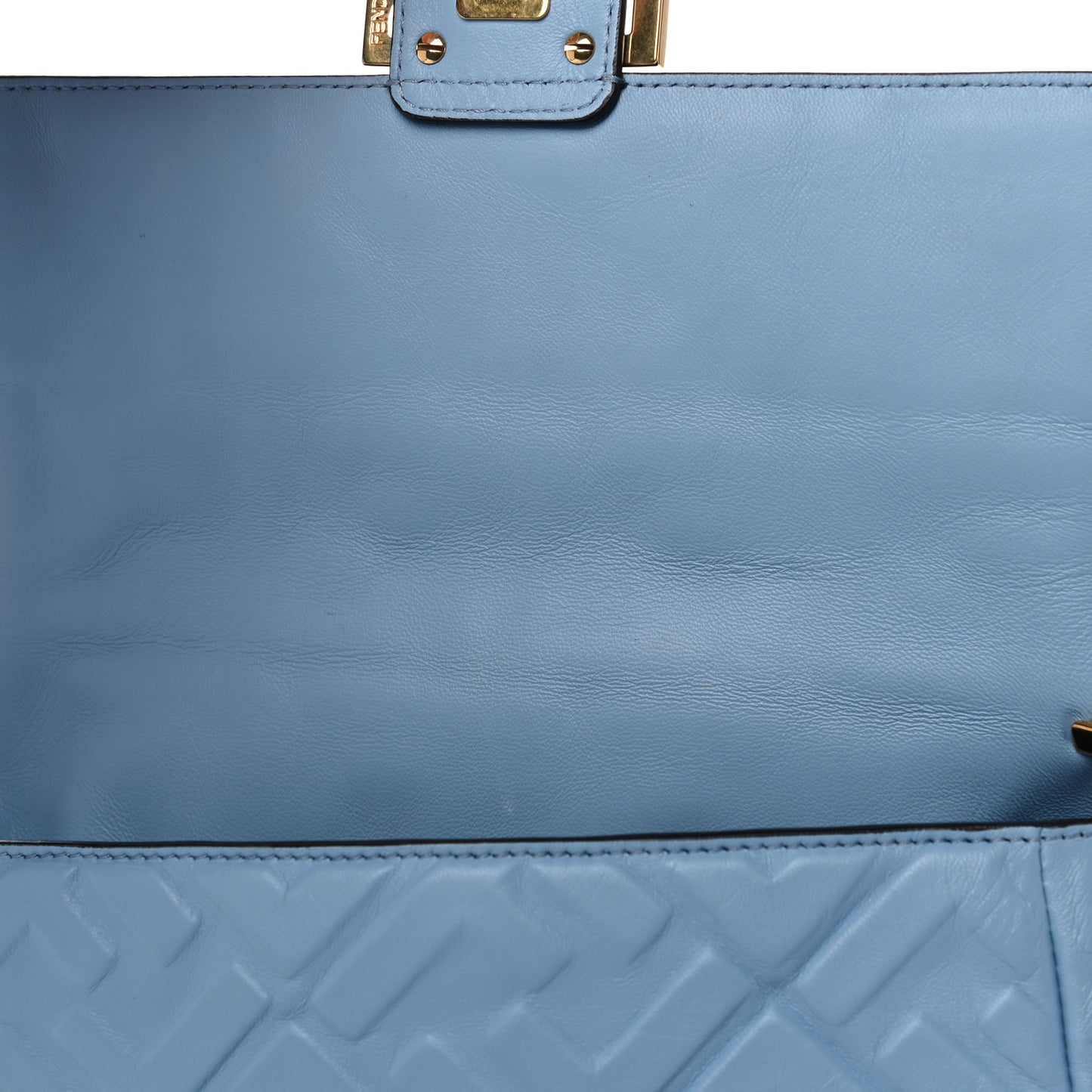 Nappa FF 1974 Embossed Baguette Azzurro Baby