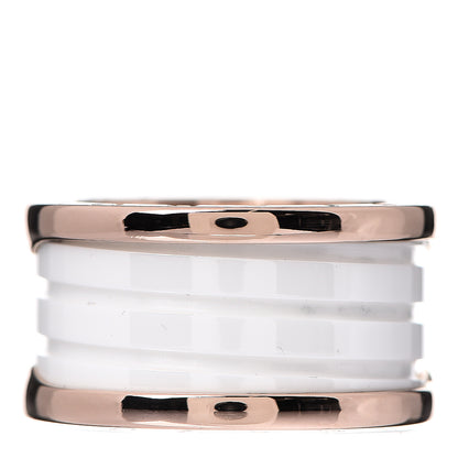 Bulgari 18K Rose Gold White Ceramic B.Zero1 Four-Band Ring 56 7.5 1 of 4