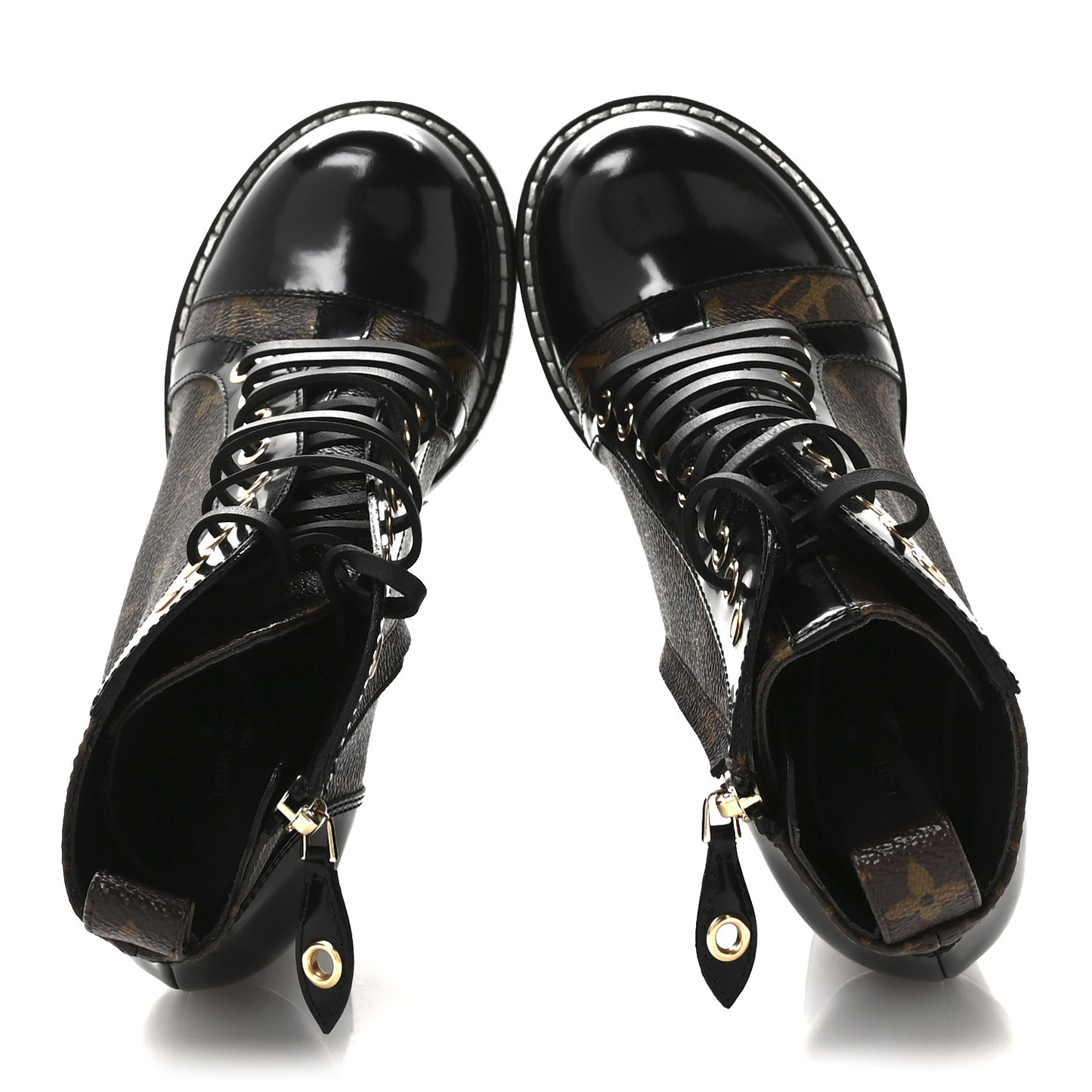 Patent Calfskin Monogram Star Trail Ankle Boots 36.5 Black