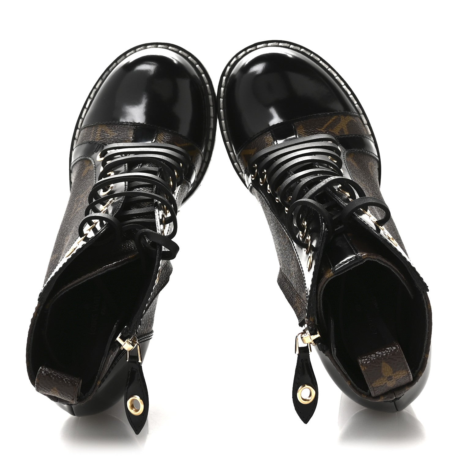Louis Vuitton Patent Calfskin Monogram Star Trail Ankle Boots 36.5 Black 2 of 8