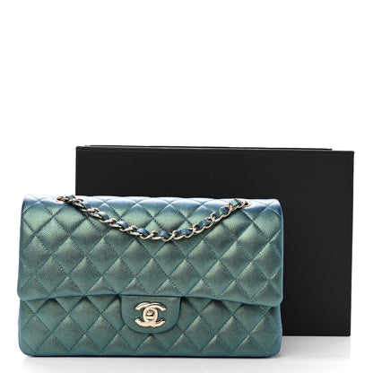 Chanel Iridescent Caviar Quilted Medium Double Flap Green 11 of 11