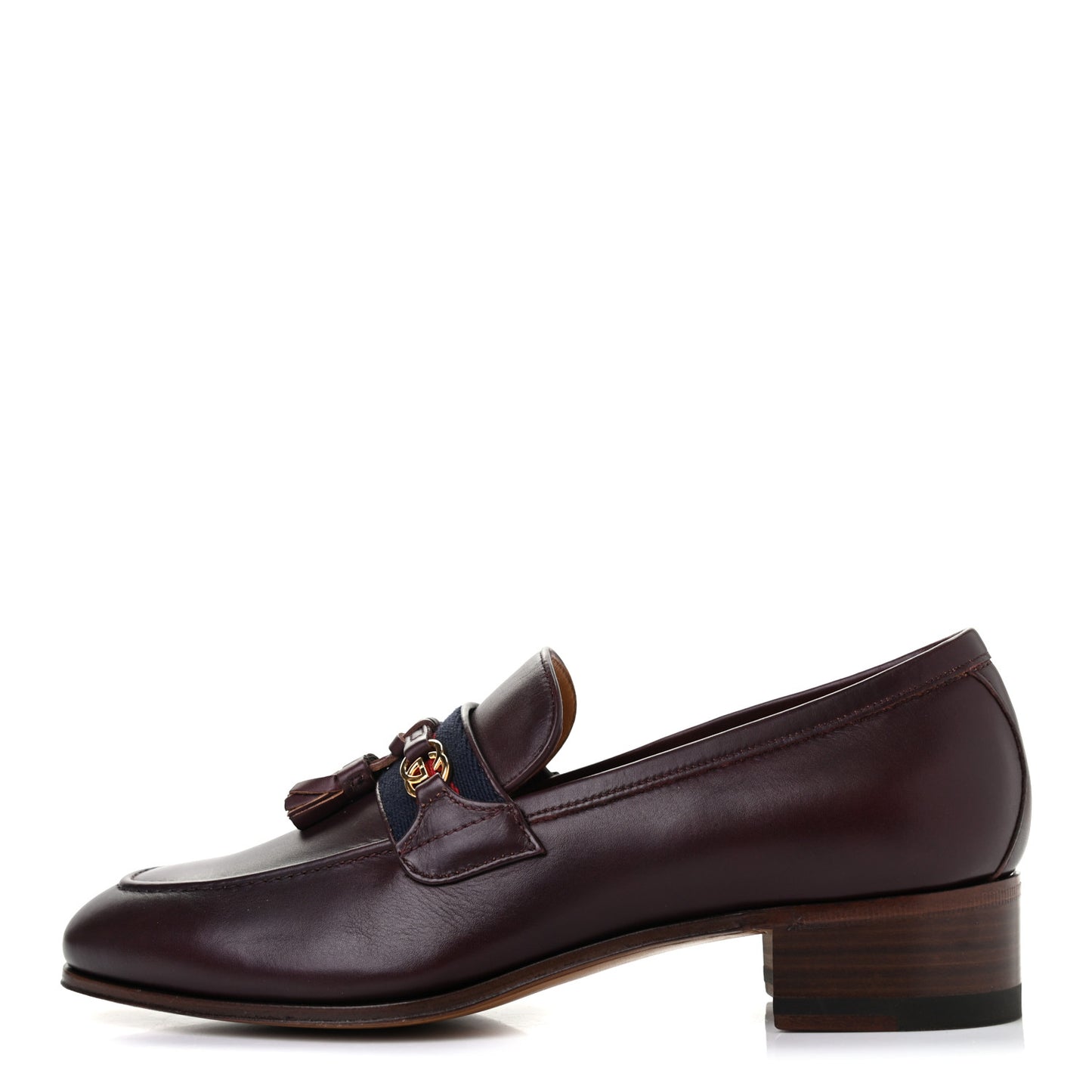 Calfskin Web Interlocking G Tassel Loafers 37 Ruby Bordeaux