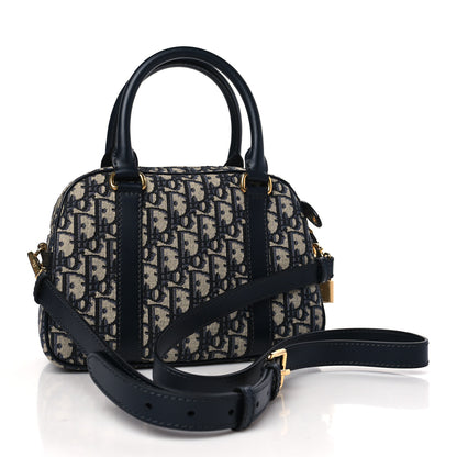 Christian Dior Oblique Medium D-Vibe Bowling Bag Blue 3 of 10