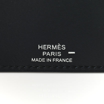 Hermes Evercolor Sombrero Lizard Les Petits Chevaux Card Holder Bleu Obscur Ficelle 6 of 7