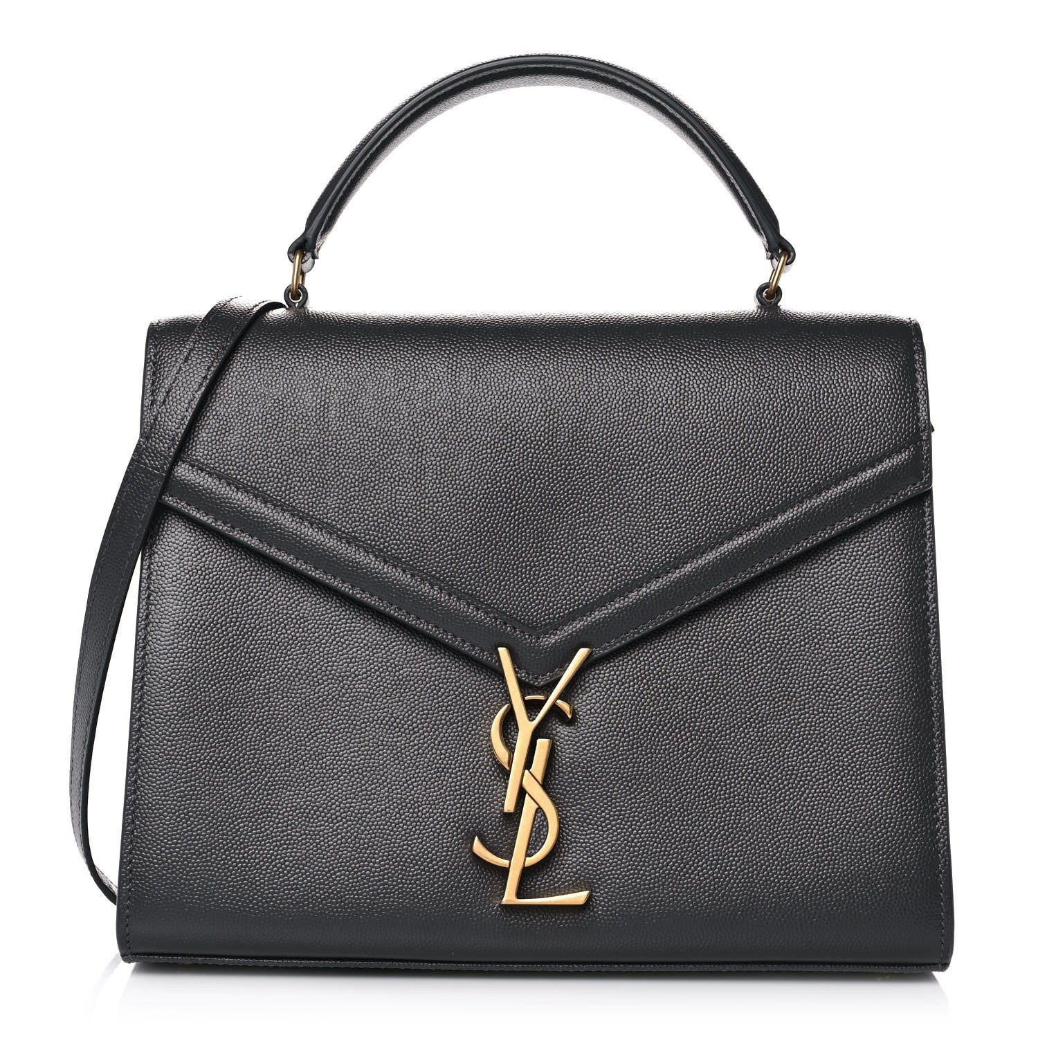 Saint Laurent Grain de Poudre Medium Classic Monogram Cassandra Top Handle Dark Smog 1 of 9