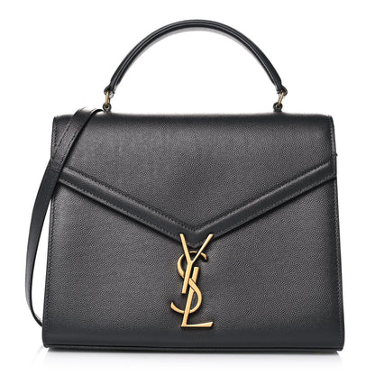 Saint Laurent Grain de Poudre Medium Classic Monogram Cassandra Top Handle Dark Smog 1 of 9