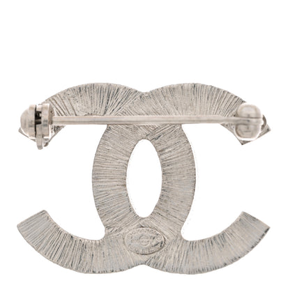 Chanel Crystal Baguette CC Mini Brooch Silver 3 of 5