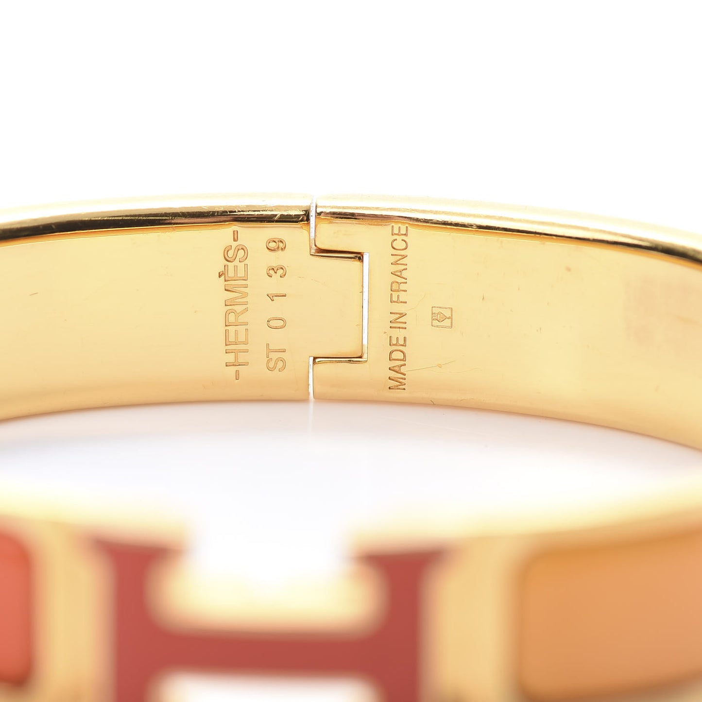 Enamel Narrow Clic Clac H Bracelet PM Rainbow Orange