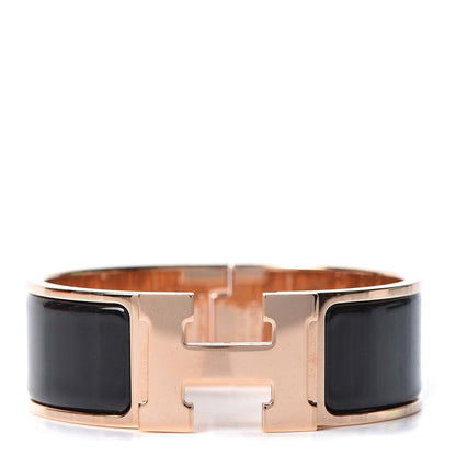 Hermes Enamel Wide Clic Clac H Bracelet PM Black 1 of 4