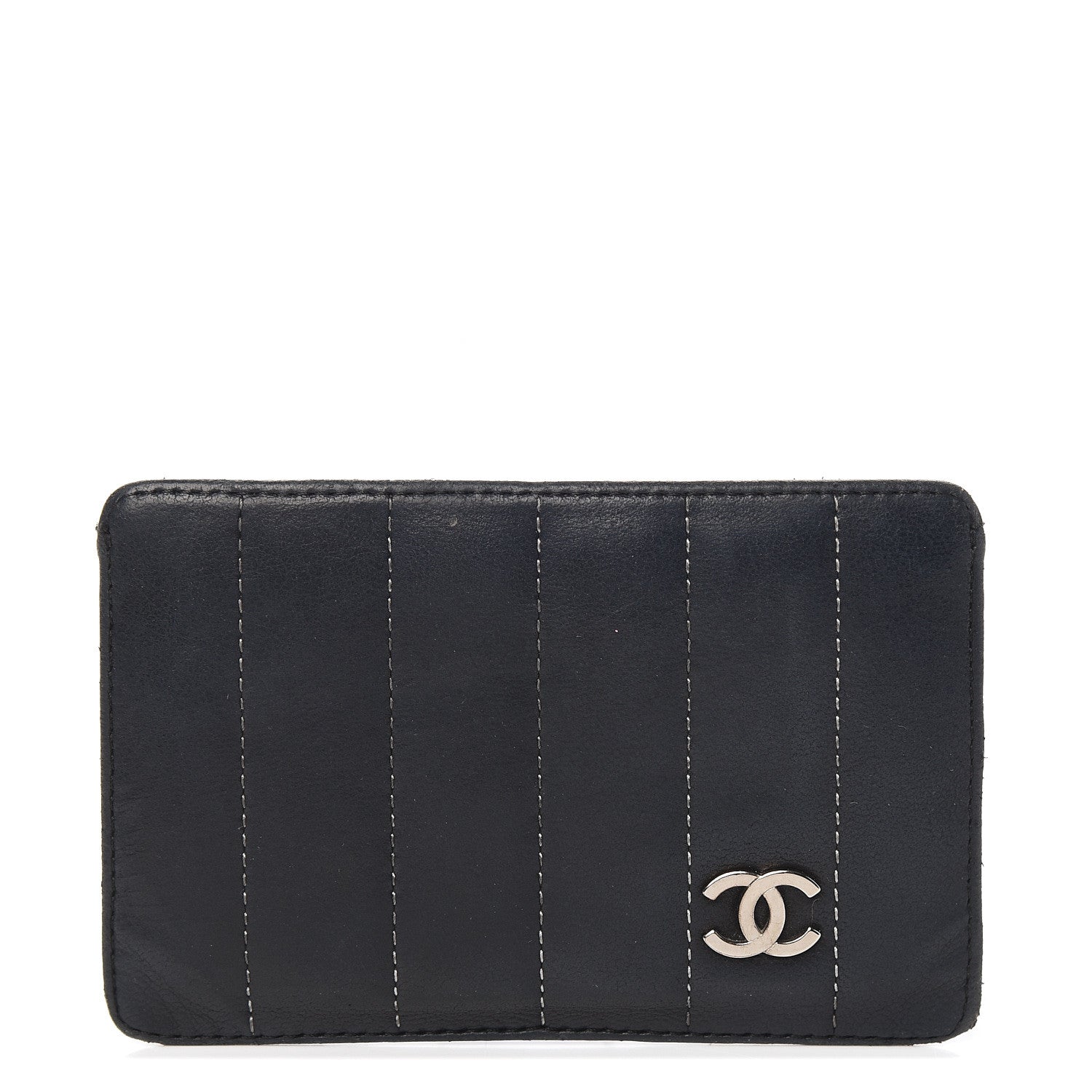 Chanel Lambskin Vertical Quilted Card Holder Black 1 of 6