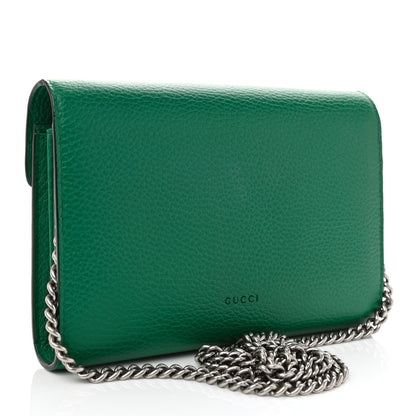 Gucci Calfskin Mini Dionysus Chain Wallet Emerald 3 of 8