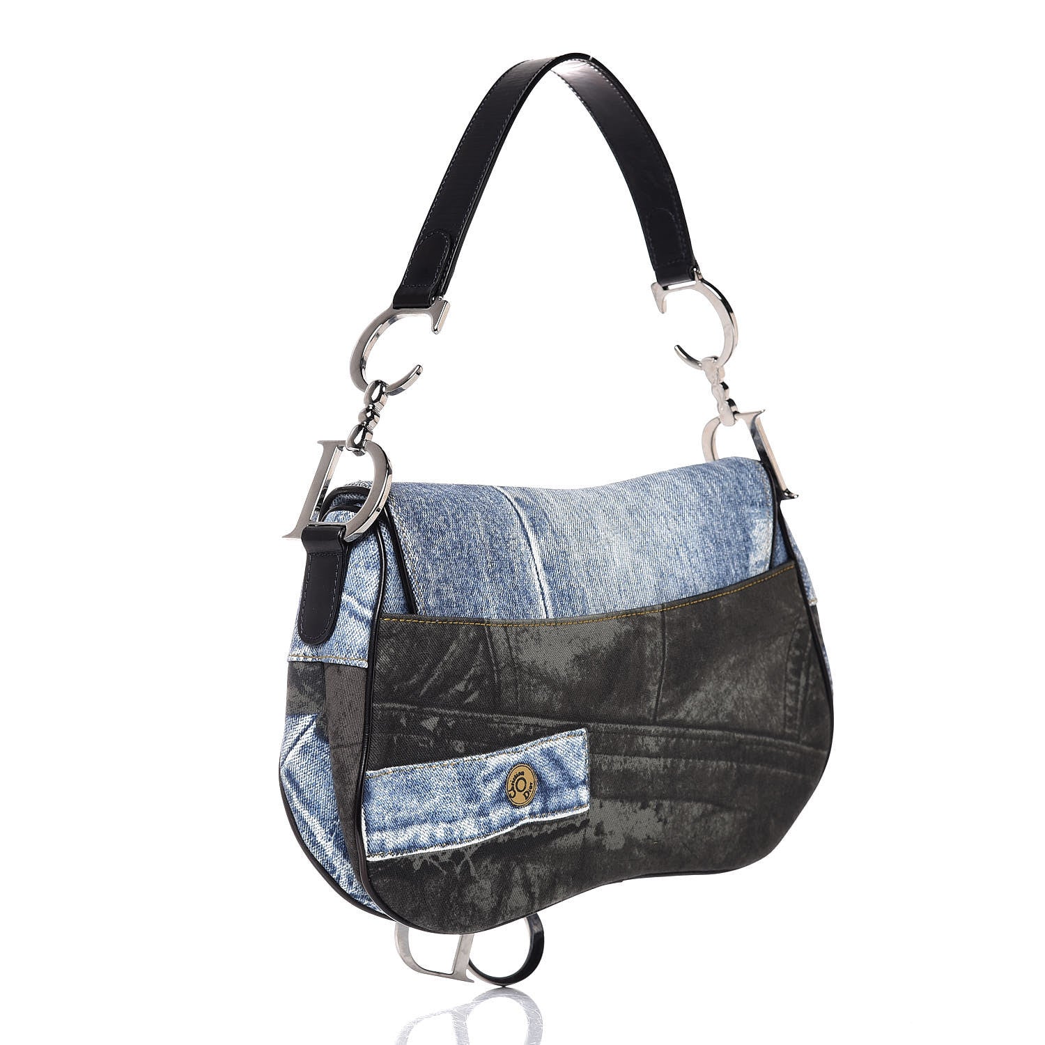 Christian Dior Denim Miss Diorella Double Saddle Bag Blue 3 of 8