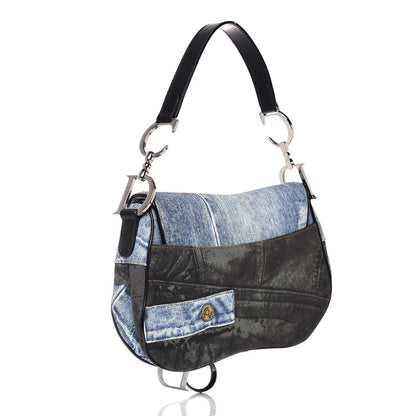 Christian Dior Denim Miss Diorella Double Saddle Bag Blue 3 of 8