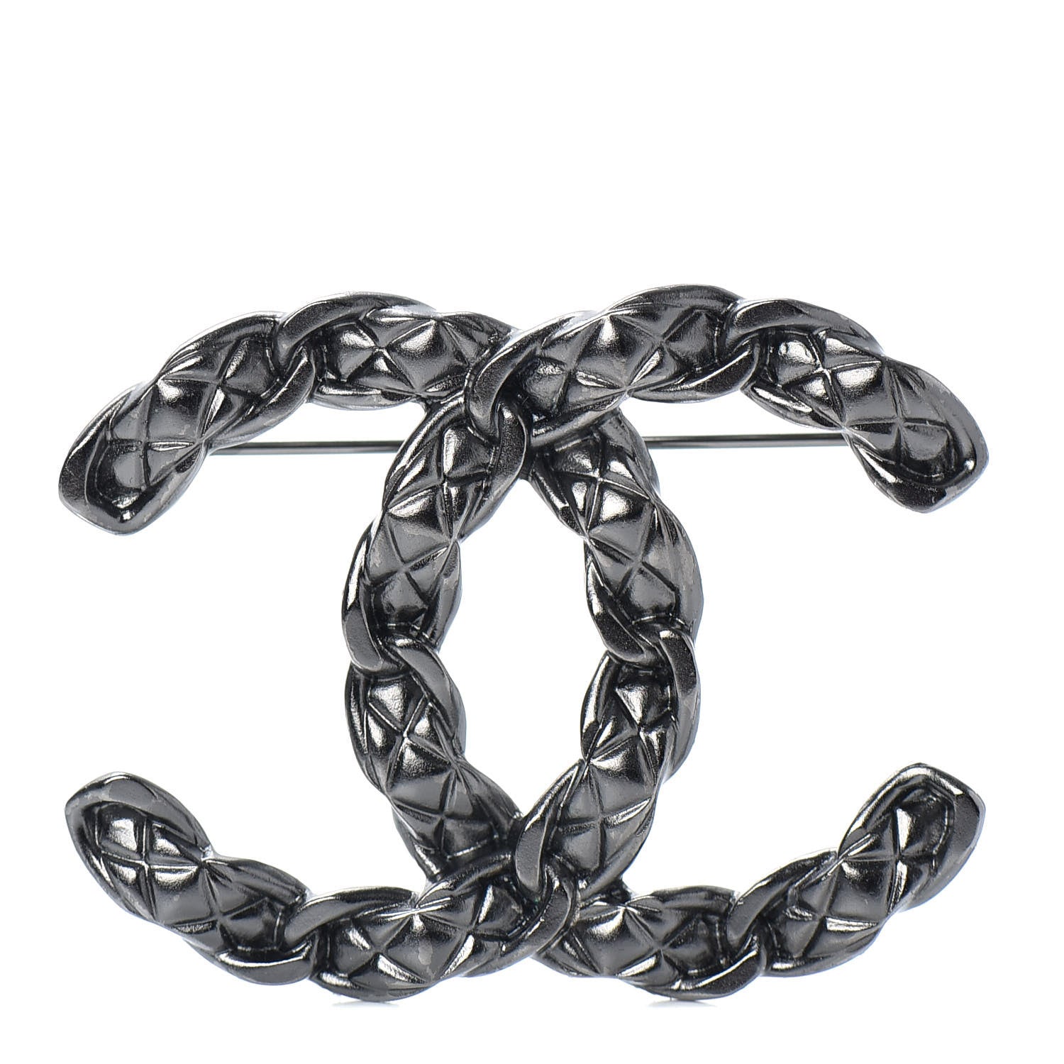 Chanel Quilted CC Brooch Ruthenium 1 of 11