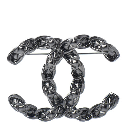 Chanel Quilted CC Brooch Ruthenium 1 of 11