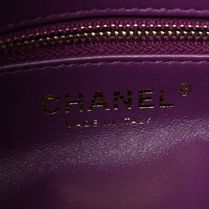 Chanel Shearling Lambskin Quilted Flap Purple 6 of 10