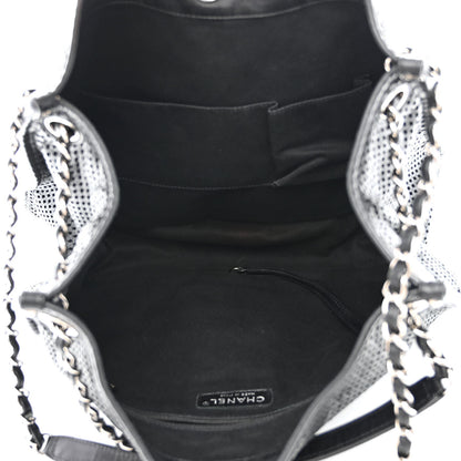 Chanel Calfskin Perforated Up In The Air Tote Black 5 of 10