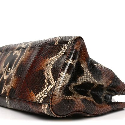 Gucci Snakeskin Large Bamboo Shopper Tote Brown 9 of 12